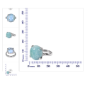 Larimar Gemstone 925 Sterling Silver Ring Jewelry